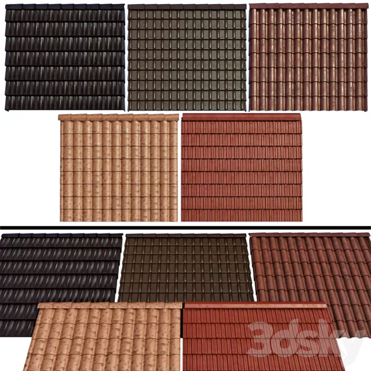 Metal tile and ceramic tile 3D Model Metal tile and ceramic tile 3D Model