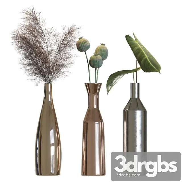 Metal vases decor set Metal vases decor set