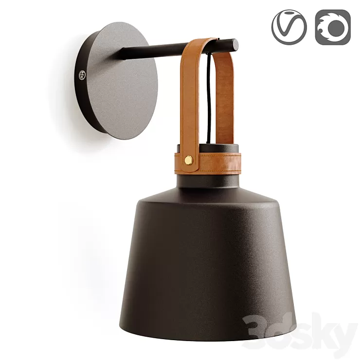 Metal wall lamp Oda 3D Model