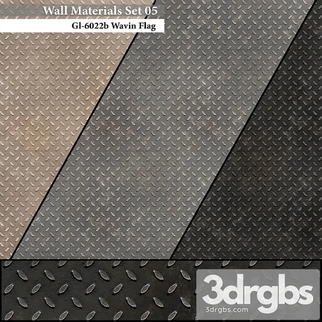 Metal Wall materials set 05 3D Model Download