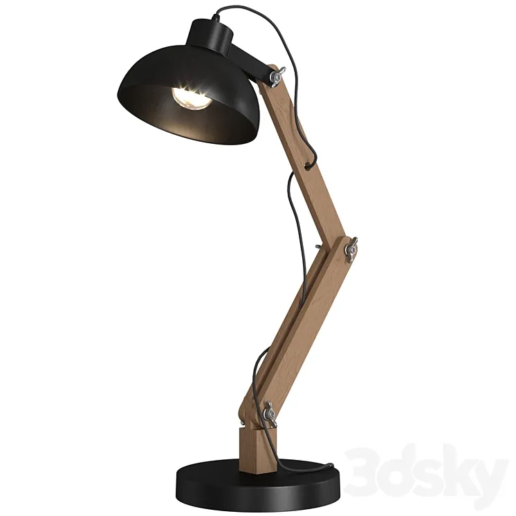 Metal Wood table lamp 3D Model Free Download Metal Wood table lamp 3D Model Free Download