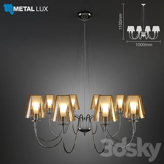 Metallux pendant lamp opera 3D Model Metallux pendant lamp opera 3D Model