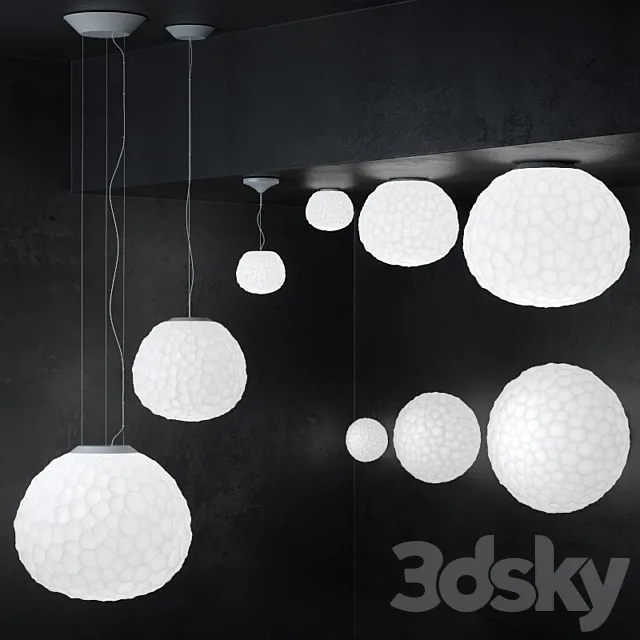 Meteorite lamp – suspension and wall collection 3D Model Meteorite lamp – suspension and wall collection 3D Model