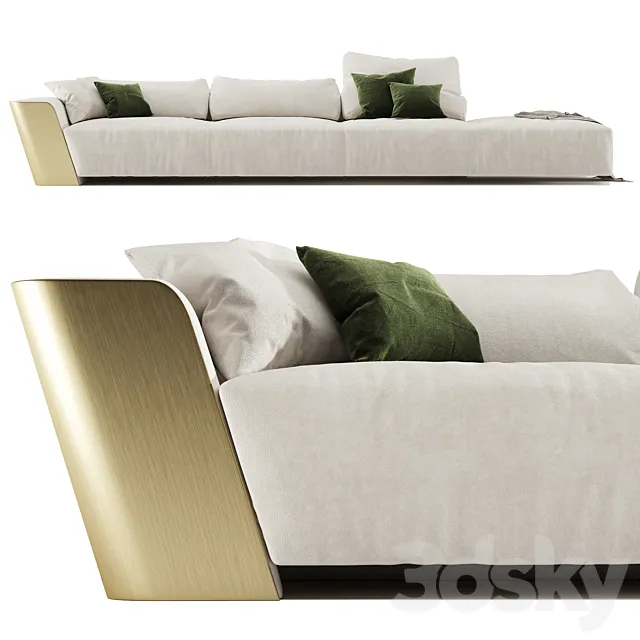 Metropol – Modular modern sofa in leather Laurameroni 3DModel