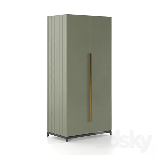 Metropolitan wardrobe 100 cm with bar and shelf 3D Model