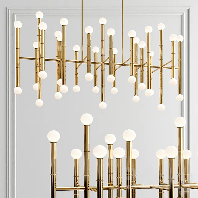 Meurice Rectangular Chandelier 3D Model