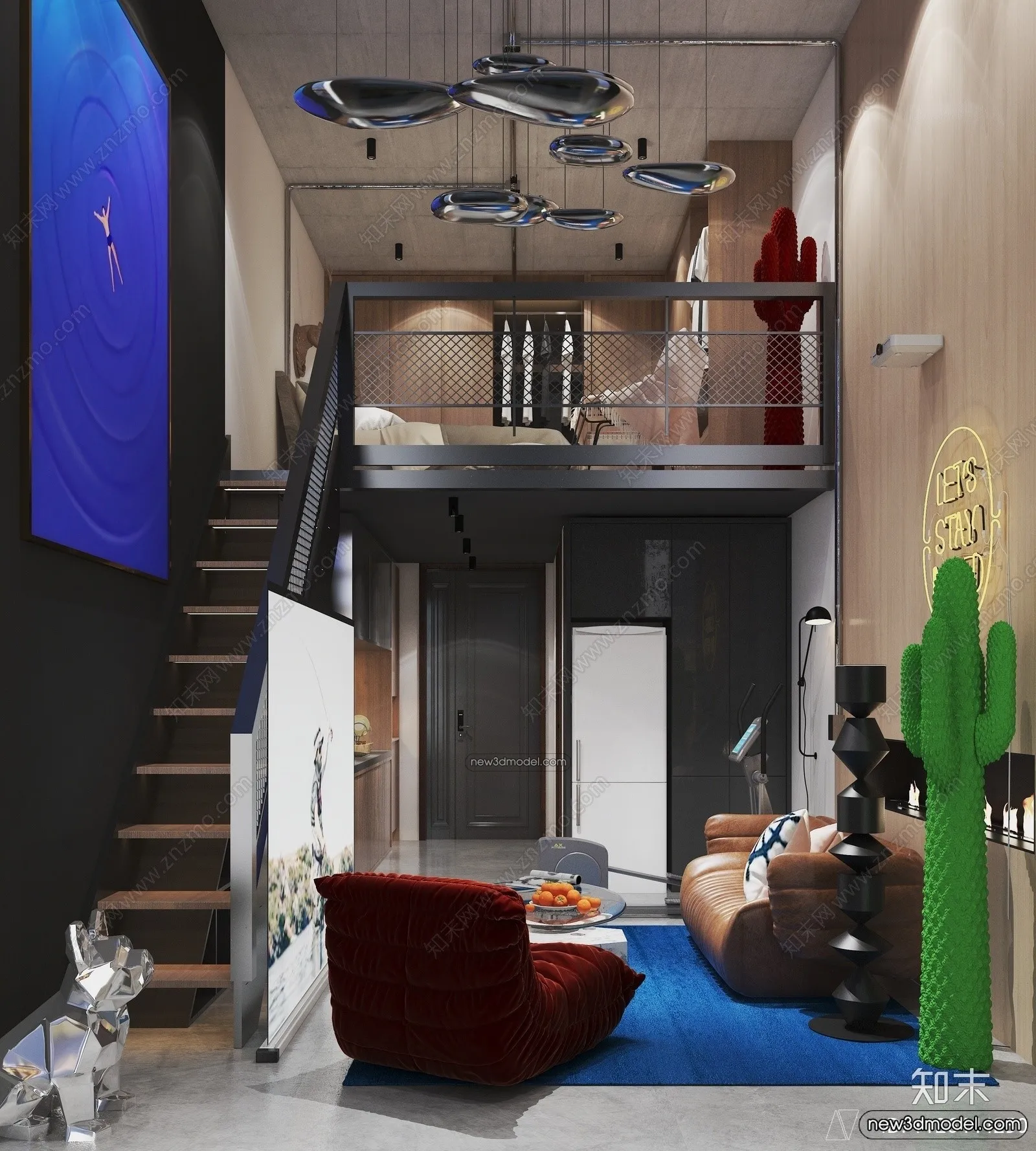 Mezzanine Floor – 3D Interior Scene – 3D Models – Modern Style – 001