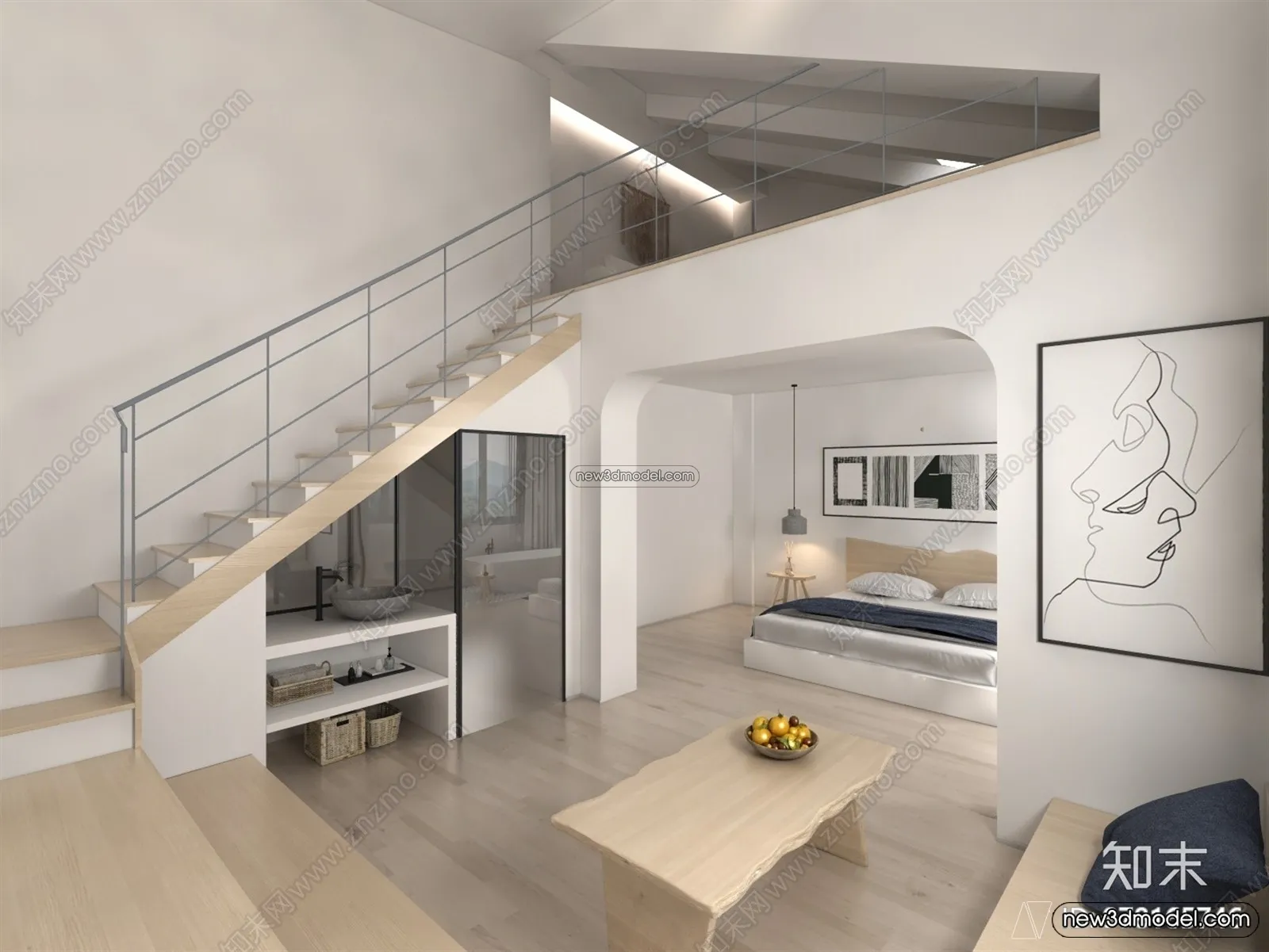 Mezzanine Floor – 3D Interior Scene – 3D Models – Modern Style – 007