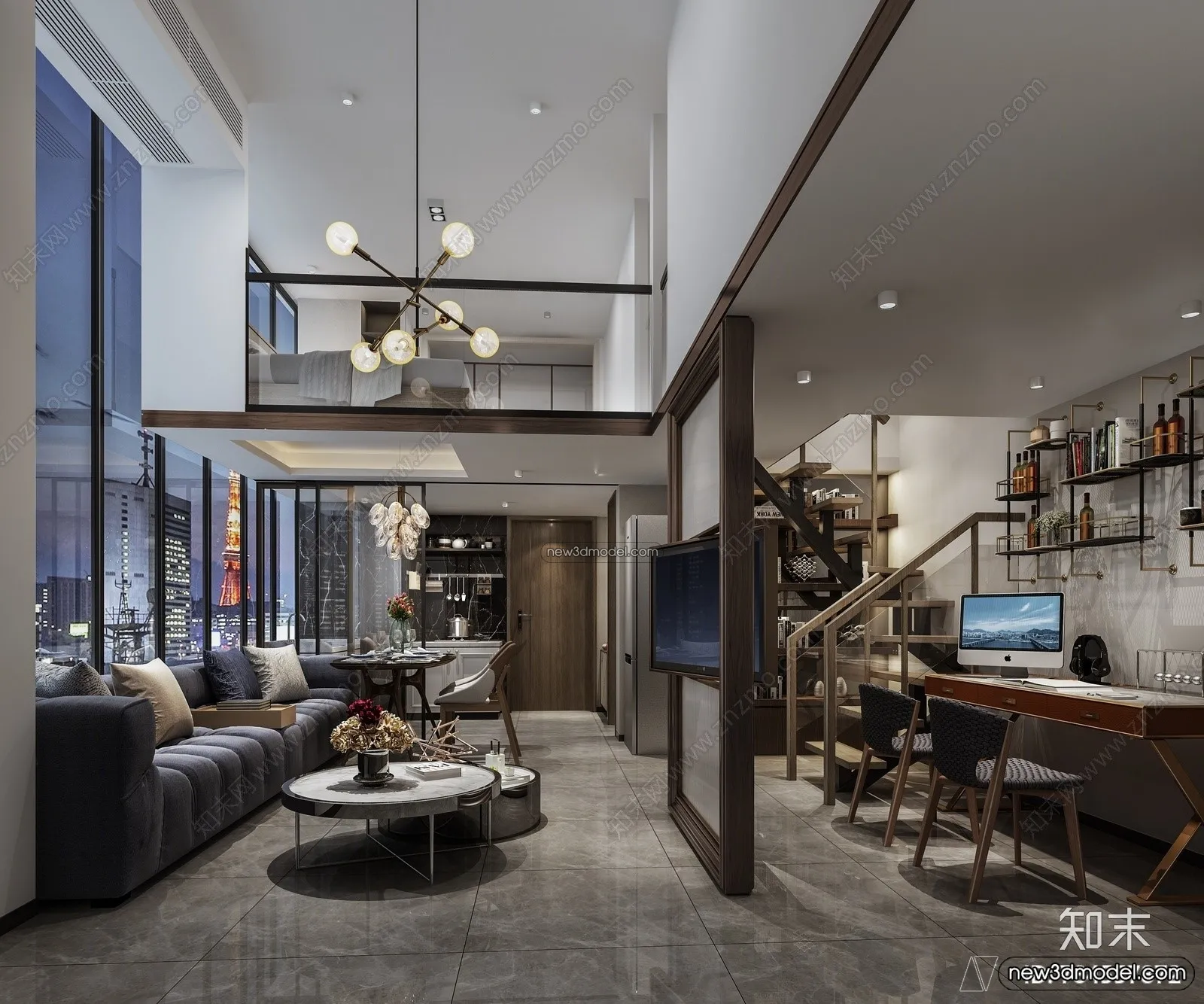 Mezzanine Floor – 3D Interior Scene – 3D Models – Modern Style – 008