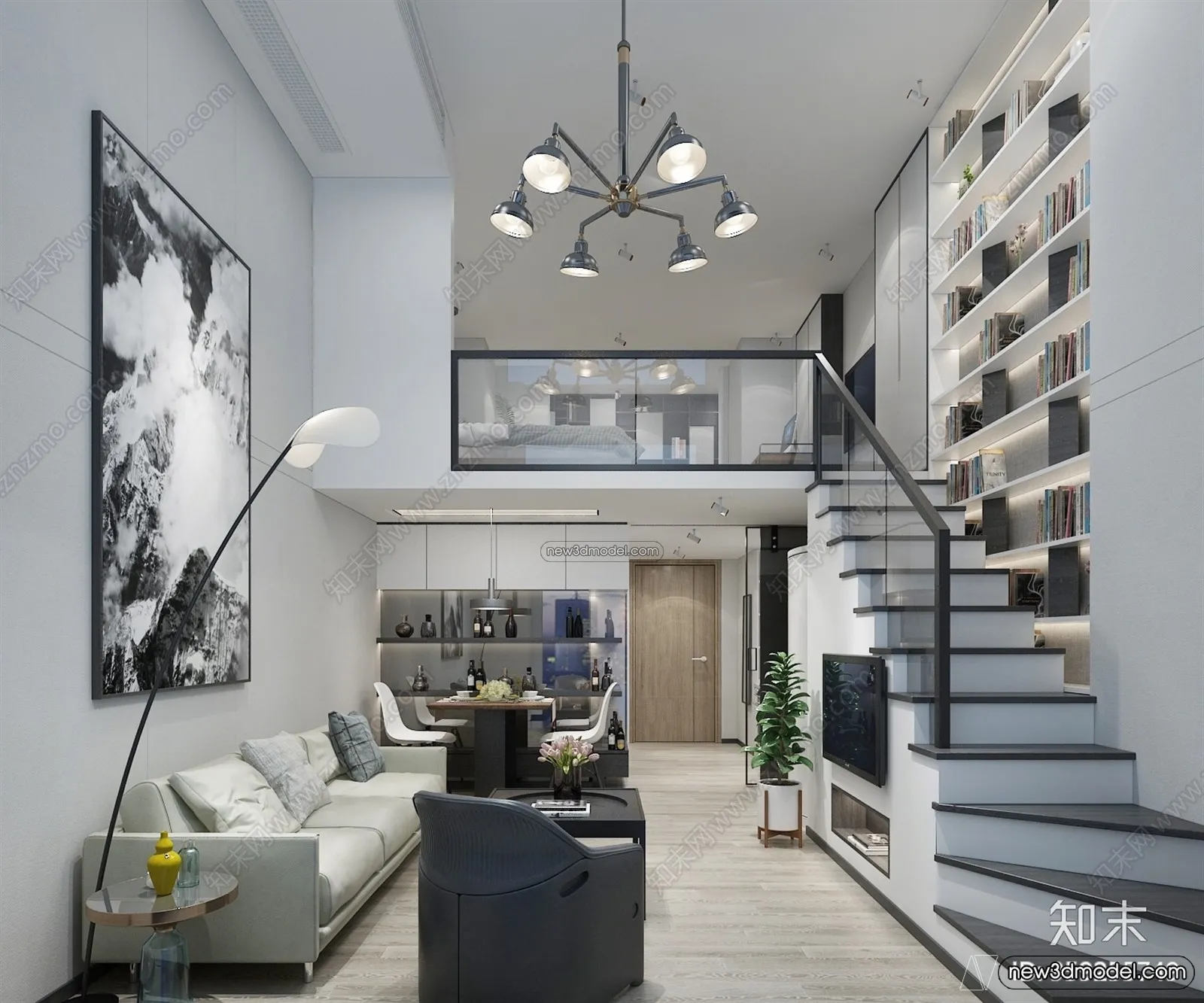 Mezzanine Floor – 3D Interior Scene – 3D Models – Modern Style – 010