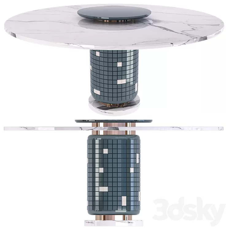 MEZZO-KIRK DINING TABLE 3D Model Free Download