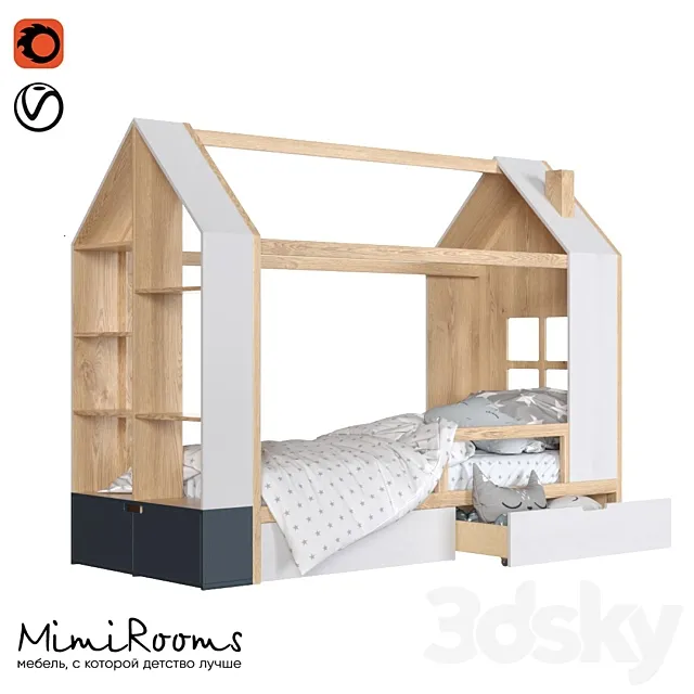Mi-Mi crib with a rack from mimirooms.ru 3D Model Mi-Mi crib with a rack from mimirooms.ru 3D Model