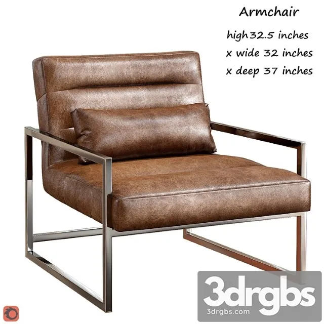 Michael weiss delancy loft masculine brown leather steel armchair 3D Model Download Michael weiss delancy loft masculine brown leather steel armchair 3D Model Download