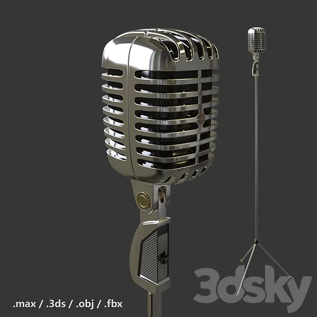 Microphone Shure 55 microphone 3D Model