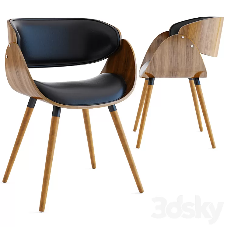 Mid-century Accent Chair by Corvus 3D Model
