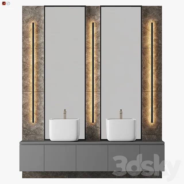 Mid-Century Bathroom 3D Model Mid-Century Bathroom 3D Model