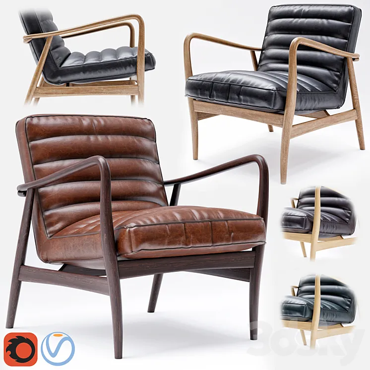 Mid Century Leather Armchair 3D Model Free Download Mid Century Leather Armchair 3D Model Free Download