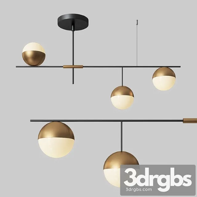 Mid-century modern 3 light linear ceiling light in black 3D Model Download Mid-century modern 3 light linear ceiling light in black 3D Model Download