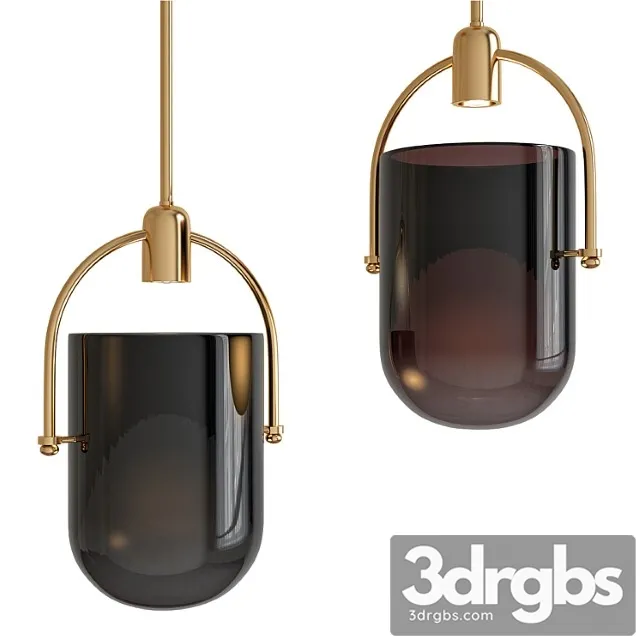 Mid century modern chic 1 light pendant with mouth-blown 3D Model Download Mid century modern chic 1 light pendant with mouth-blown 3D Model Download