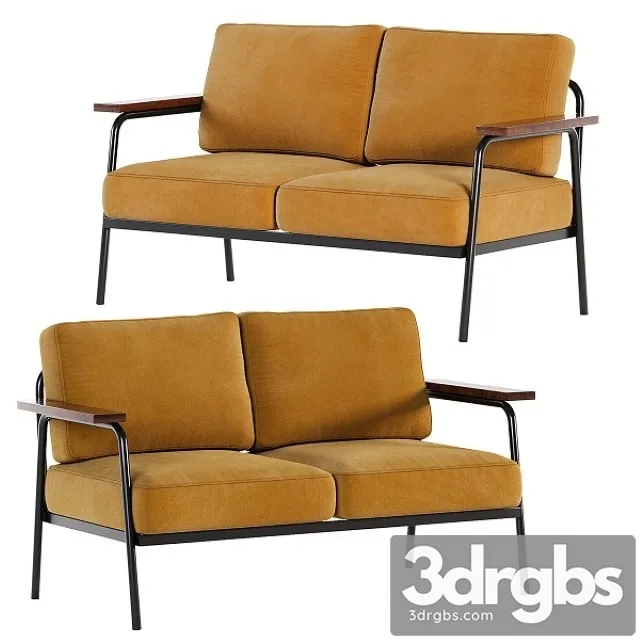 Mid Century Modern Loveseat With 2 3D Model Download