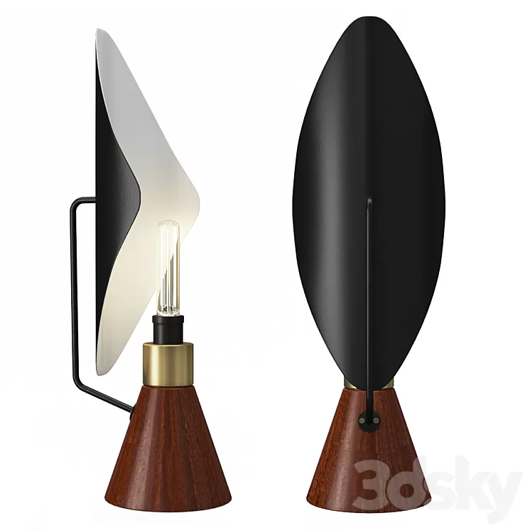 Mid-Century Modern Table Lamp 3D Model Free Download