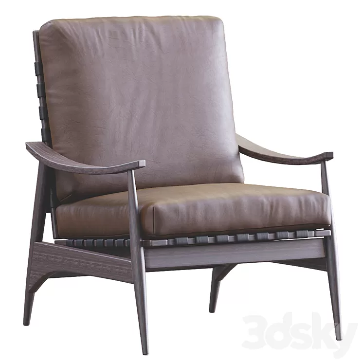 Mid Century Outdoor Show Wood Lounge Chair Leather 3D Model Mid Century Outdoor Show Wood Lounge Chair Leather 3D Model