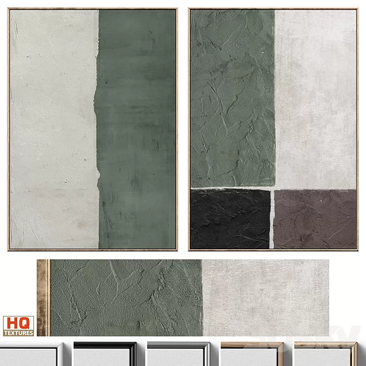 Mid-Century Plaster Textured Wall Art C-597 3D Model Free Download