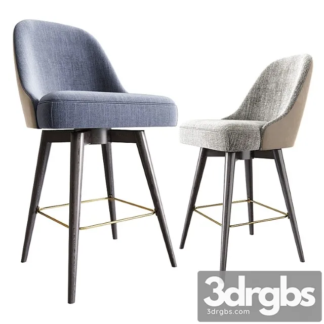 Mid-century upholstered swivel counter stool 2 3D Model Download Mid-century upholstered swivel counter stool 2 3D Model Download