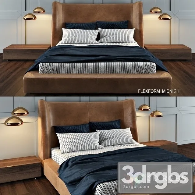 Mid Night Bed 3D Model Download