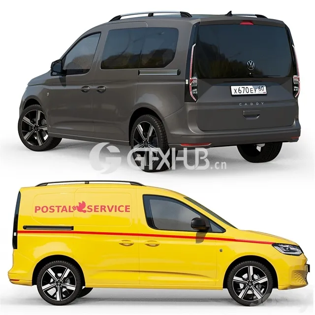 Mid-poly_car_Volkswagen_Caddy_2022 – 3511 Mid-poly_car_Volkswagen_Caddy_2022 – 3511