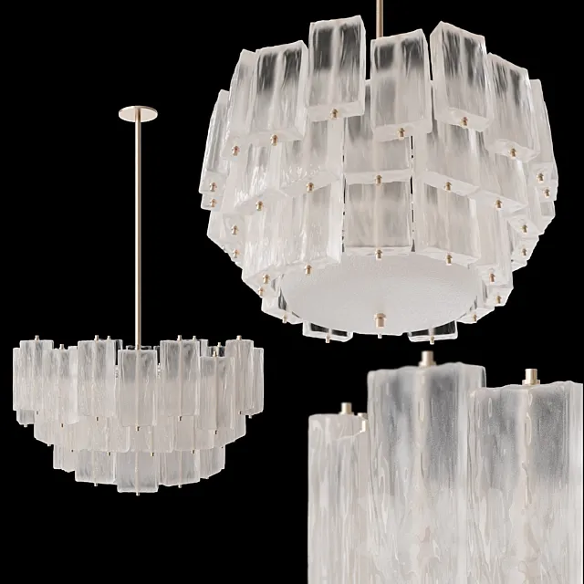 Midcentury Murano Glass Chandelier by Barovier & Toso 3D Model