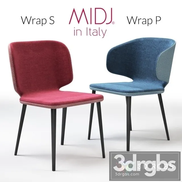 MIDJ Wrap P Wrap S Chair 3D Model Download MIDJ Wrap P Wrap S Chair 3D Model Download
