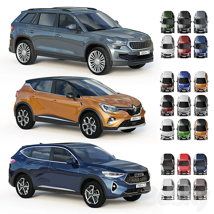 MidPoly Cars Set 3 3D Model Free Download