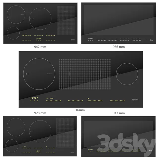 MIELE Collection of electric hobs 12 900+ mm 3D Model MIELE Collection of electric hobs 12 900+ mm 3D Model