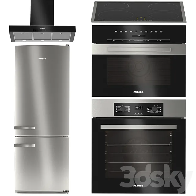 Miele kitchen appliances set 3 3D Model Miele kitchen appliances set 3 3D Model
