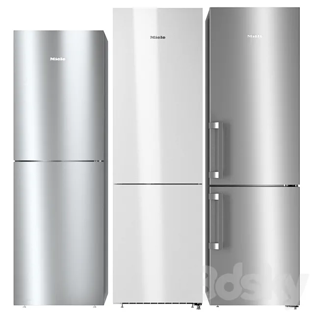 Miele refrigerator set 3D Model Miele refrigerator set 3D Model