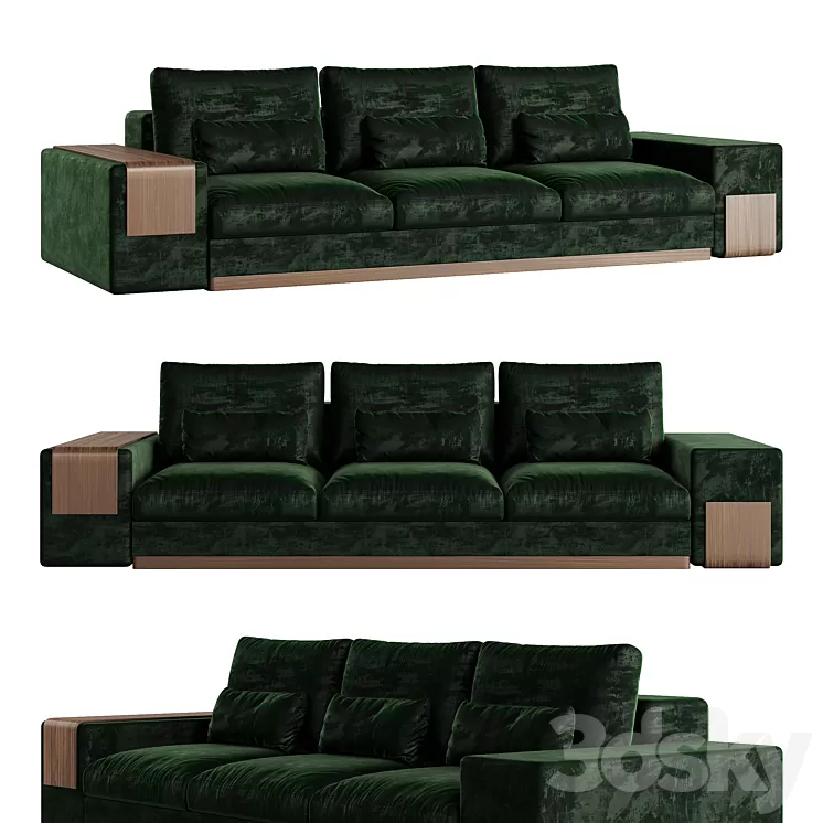 MIES 3 Seat Sofa by ALMA de LUCE 3D Model