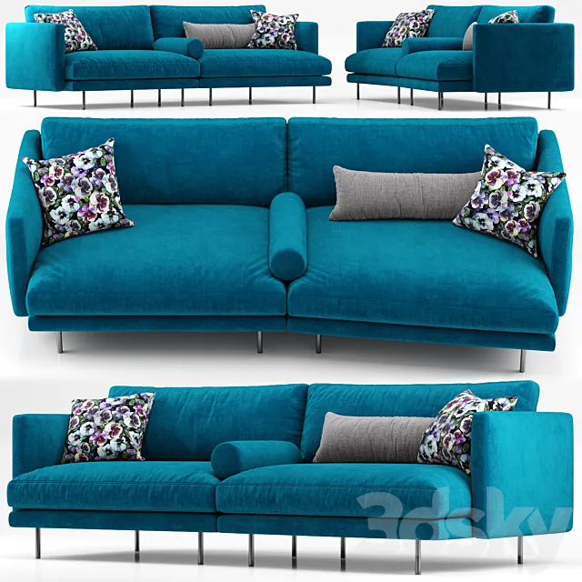 Mies two seater sofa blue – Calligaris 3DModel
