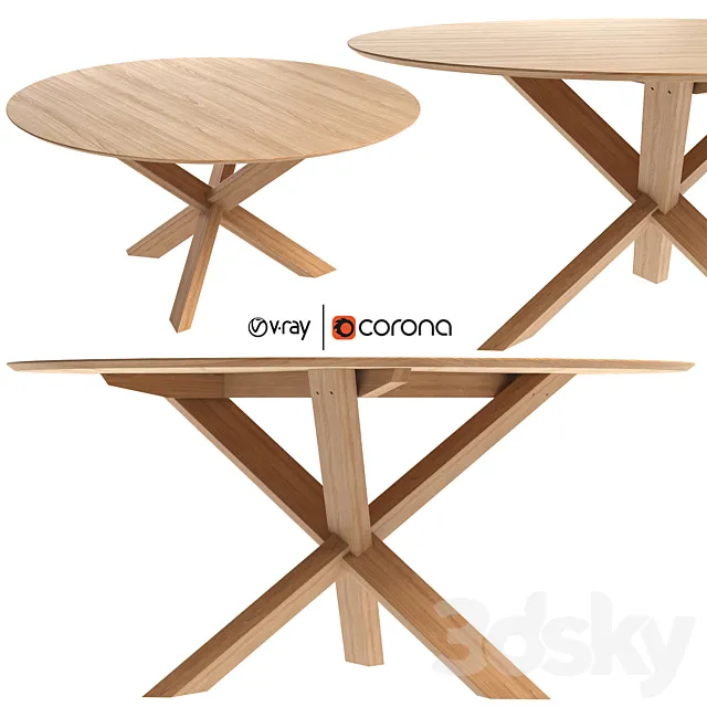 Mikado Round Dining Table R160 Cm by Industry West 3D Model Mikado Round Dining Table R160 Cm by Industry West 3D Model