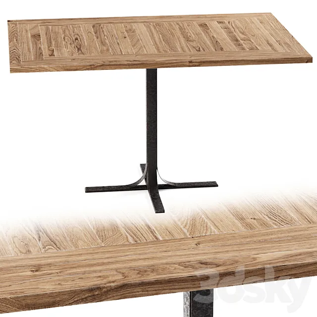 Mila square restaurant table M120 _ Rectangular restaurant table 3D Model