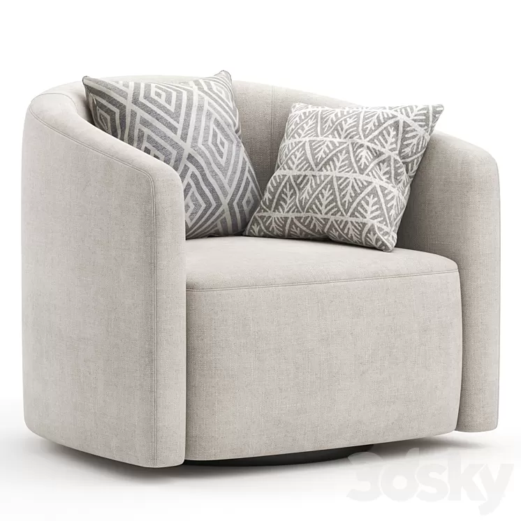 mila swivel armchair 3D Model mila swivel armchair 3D Model