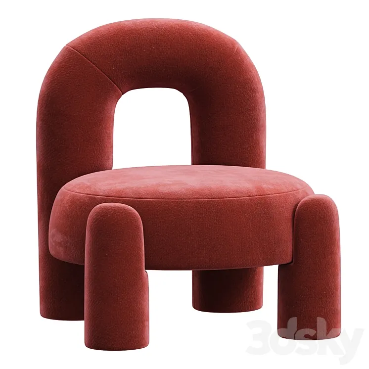 Milan NEW Organic Modern Marlon Armchair 3D Model Free Download