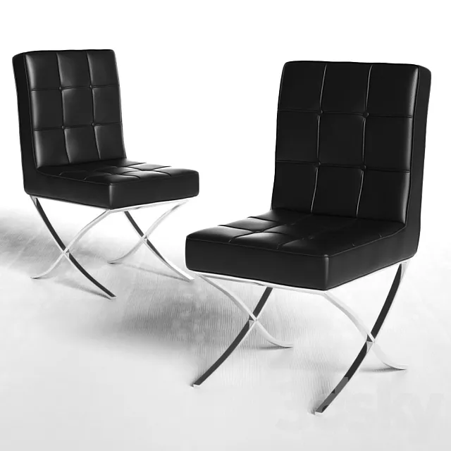 Milania Black Leather Dining Chairs 3DModel