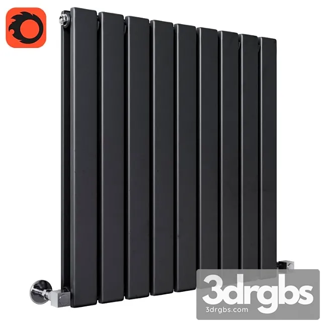Milano Alpha Black Horizontal Double Slim Panel Designer Radiator 3D Model Download