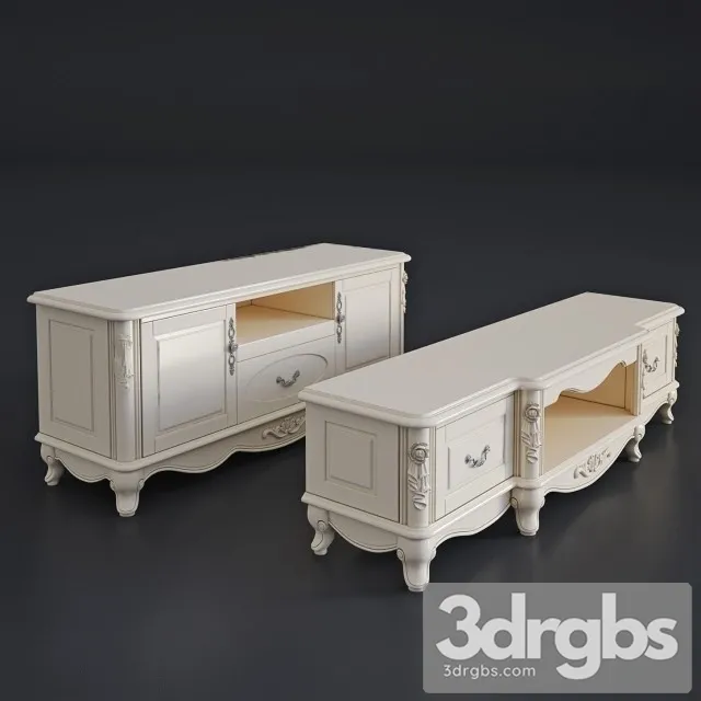 Milano Tv Stand Two Pieces 3D Model Download