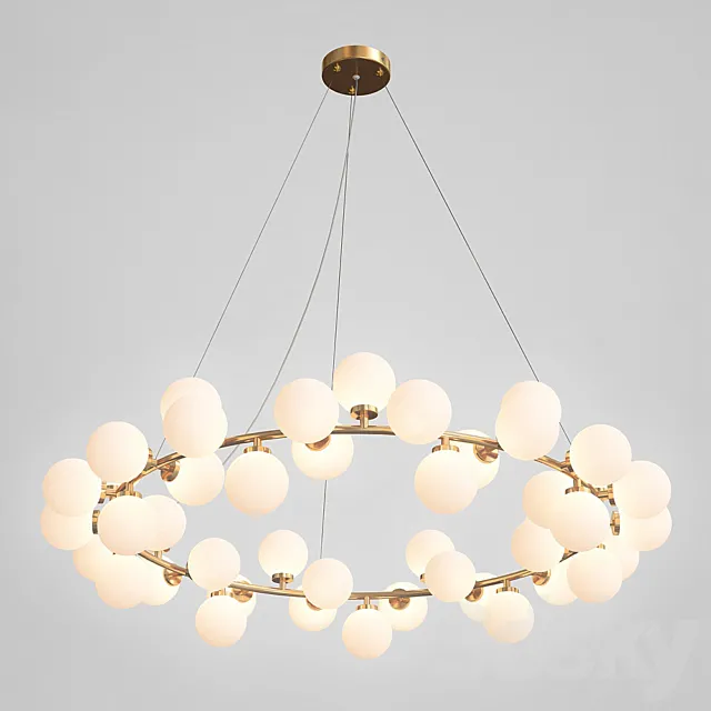 Milk Bubble Round Chandelier 3D Model