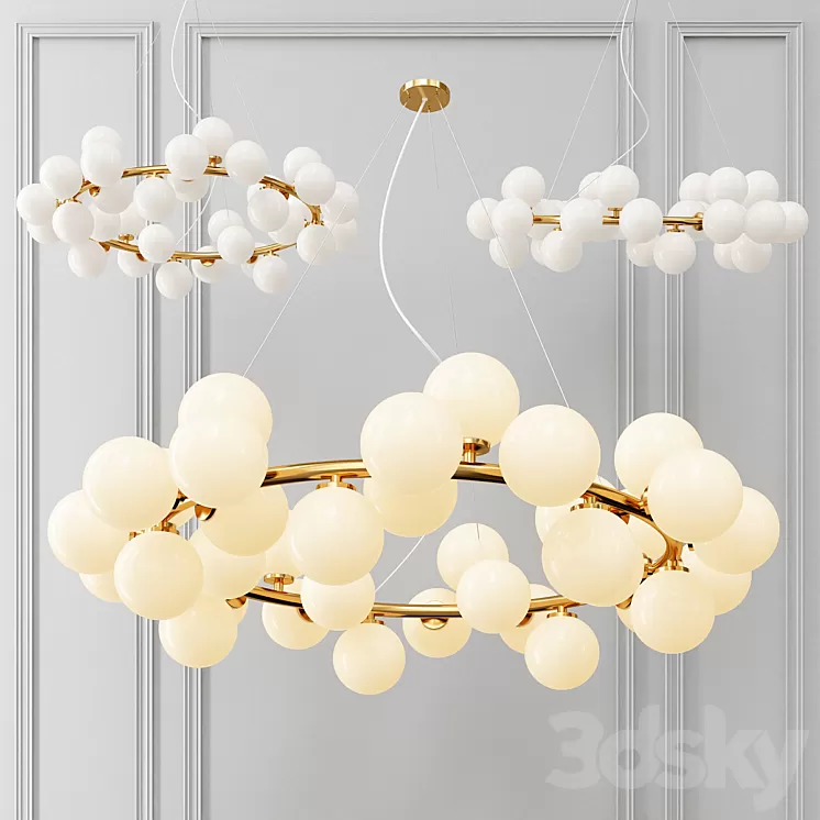 Milk Bubble Round chandelier 3D Model Milk Bubble Round chandelier 3D Model