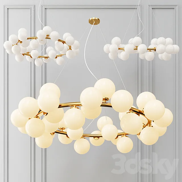 Milk Bubble Round chandelier 3DModel