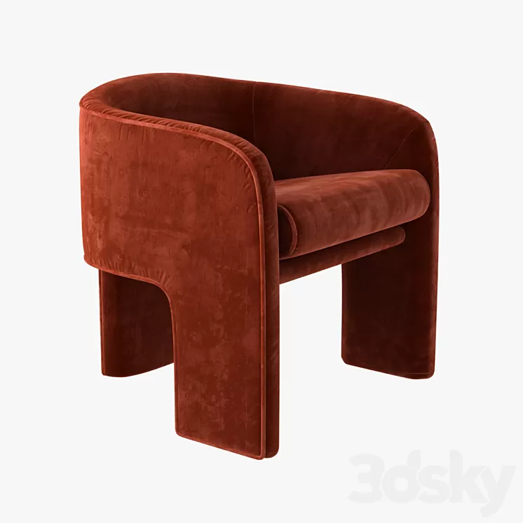 milo baughman armchair in orange velvet 3D Model Free Download milo baughman armchair in orange velvet 3D Model Free Download