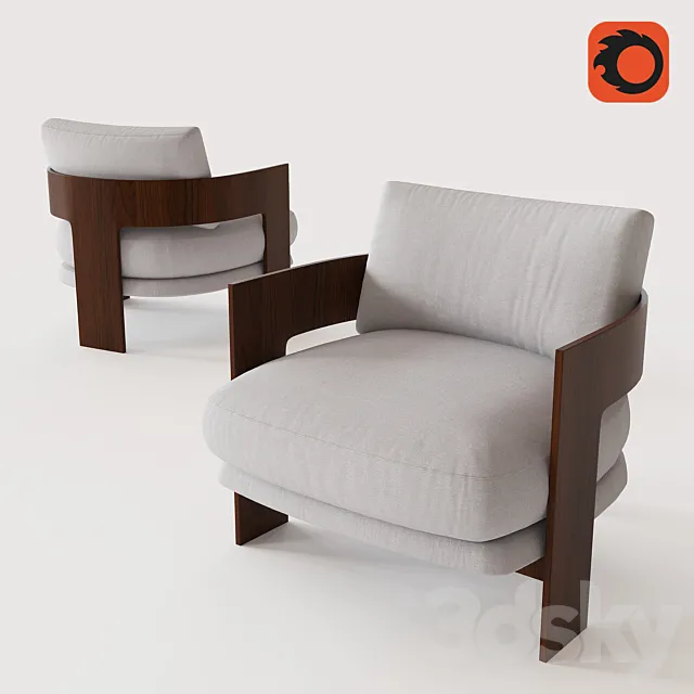 MILO BAUGHMAN MODEL # 1948 CHAIR 1970 – WOOD BASE 3D Model MILO BAUGHMAN MODEL # 1948 CHAIR 1970 – WOOD BASE 3D Model